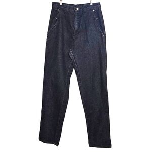 Vintage High Waist Roper Denim Jean Black 15 Tall Long Western 80s Ranch Cowgirl